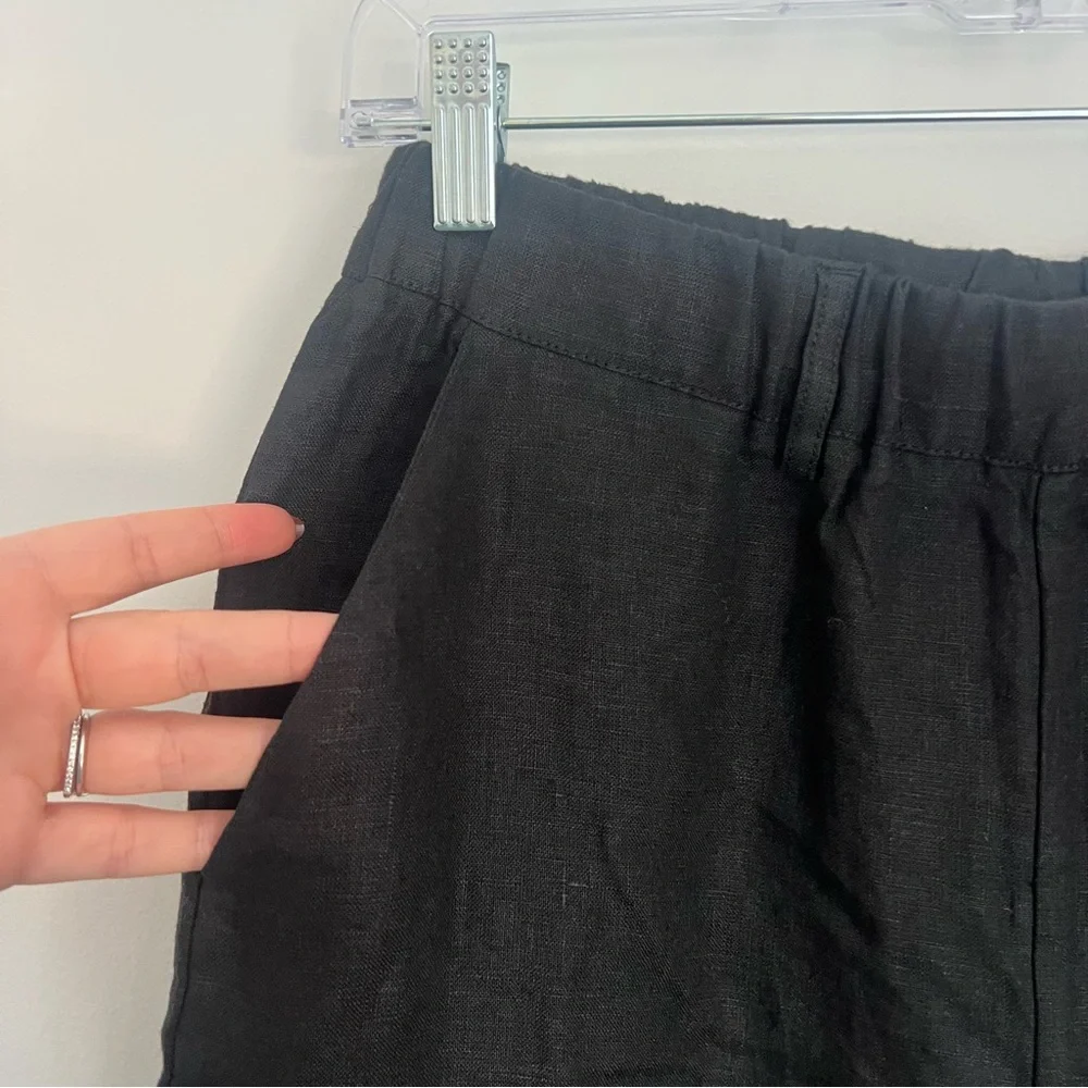 NWOT Quince European Linen Black Pants Women's Size XS